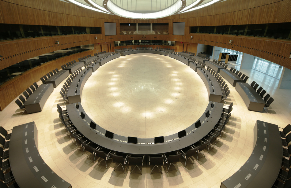 References- Centre de Conferénces- Luxenburg- Conference system special solution- can be installed without tools- with high-quality conference and AV technology