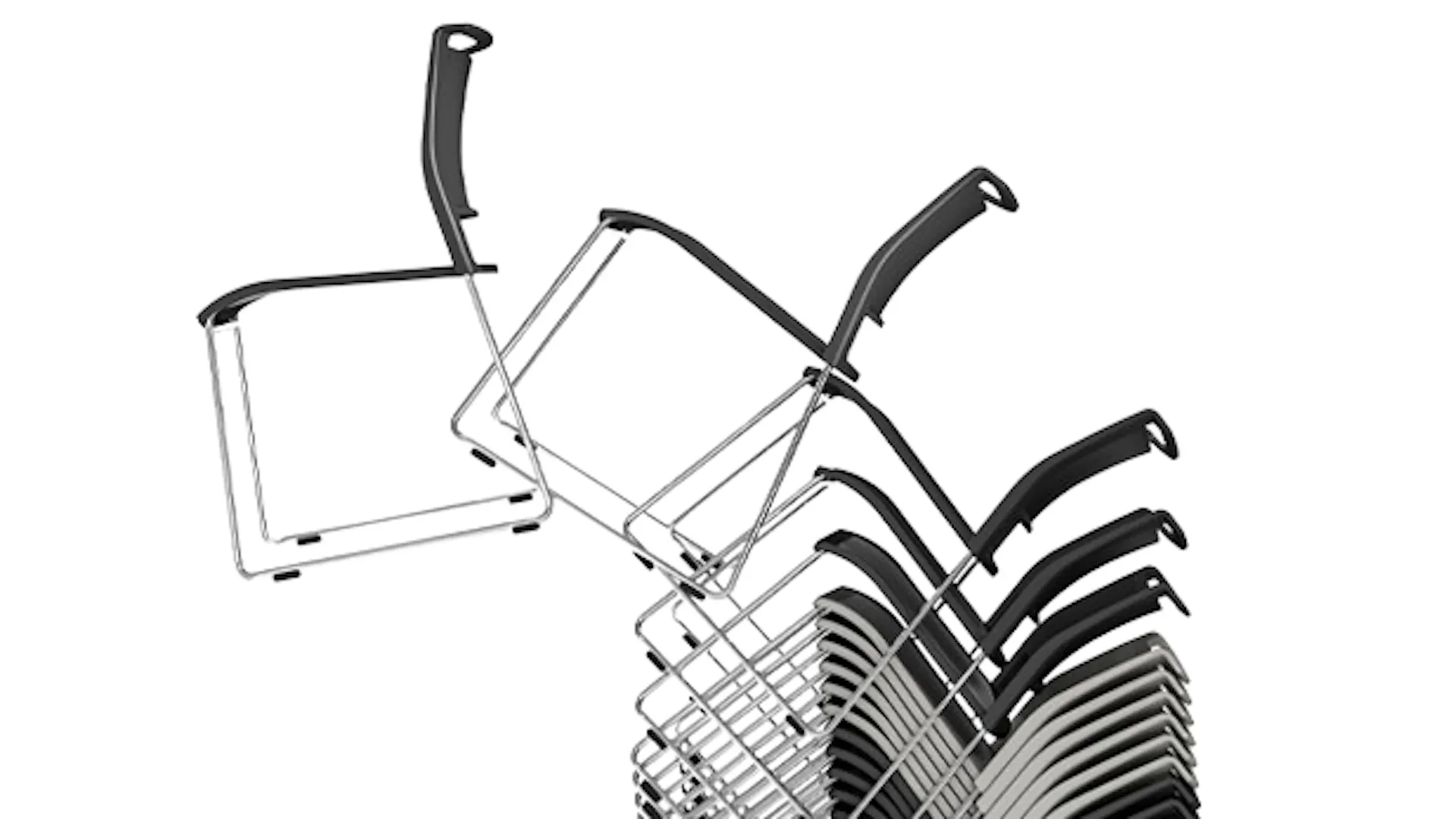 klif stacking chair stacked white background