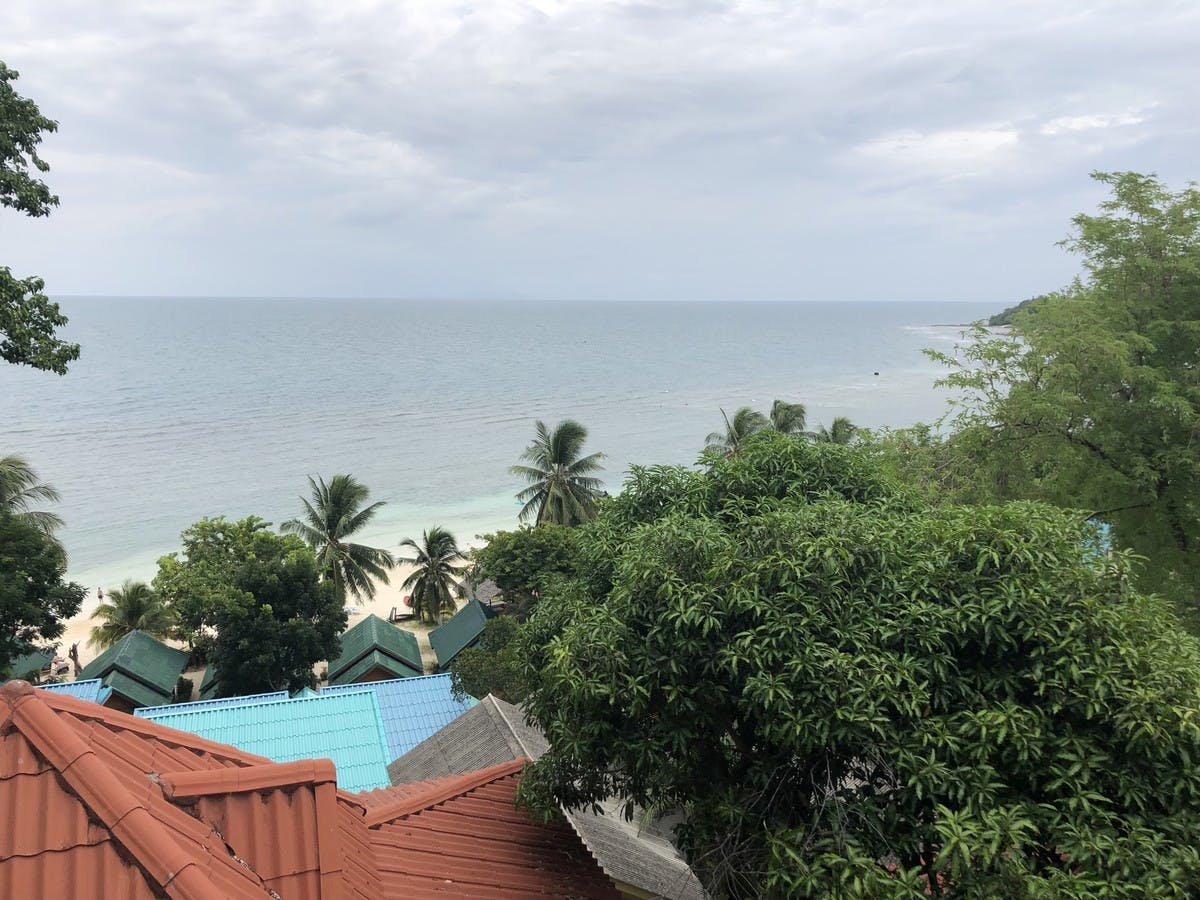 beach view from coffee shop