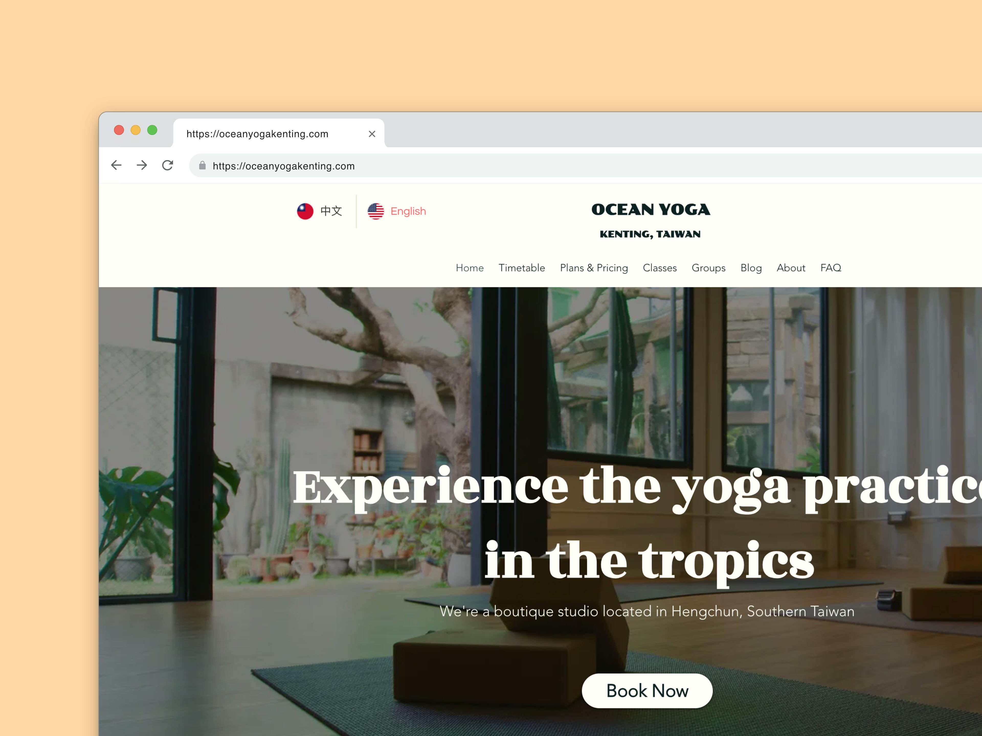 Ocean Yoga Kenting website screenshot