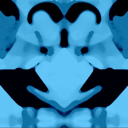 A Rorschach test style image of two people talking