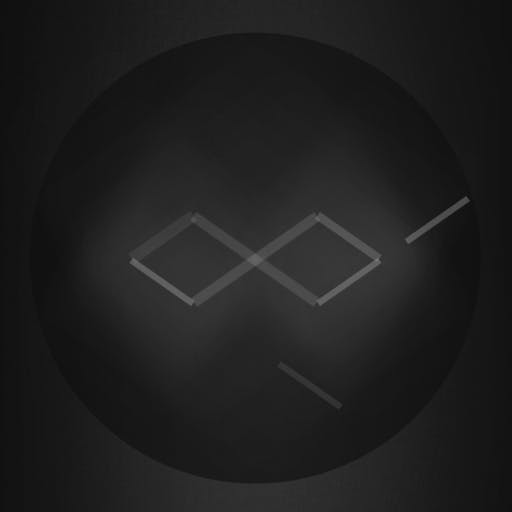 An infinity symbol on a dark background