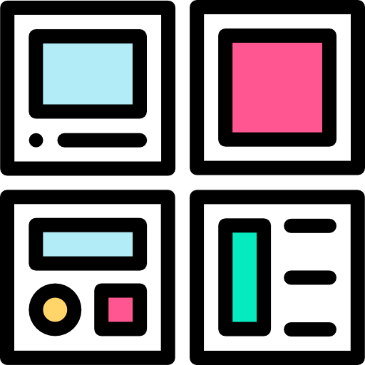 4 part grid of shapes