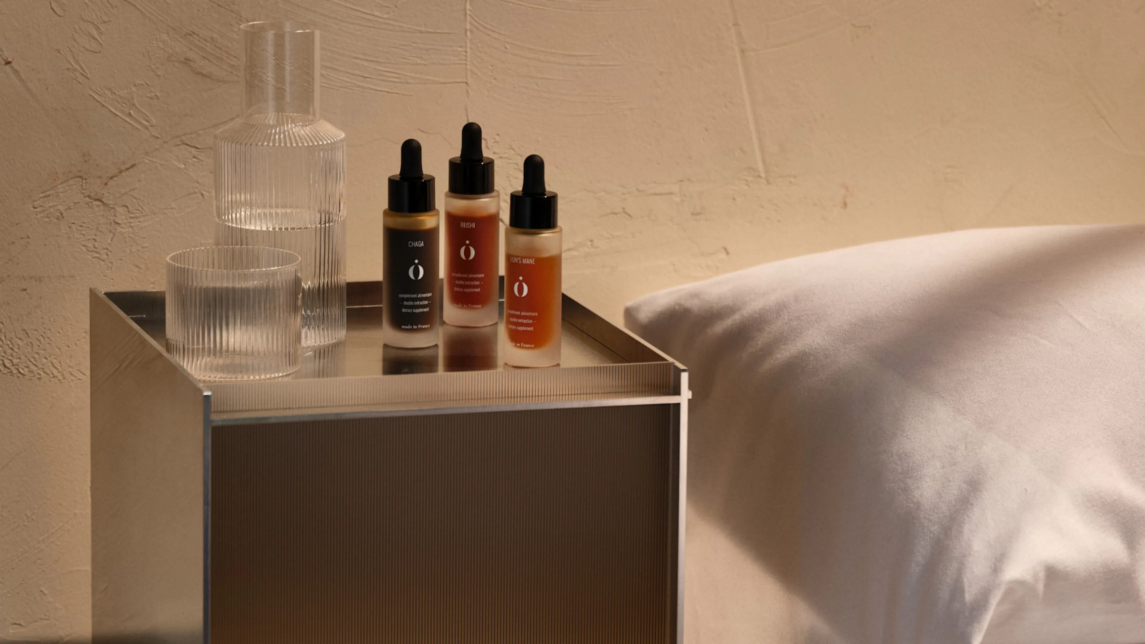 fungastique - morning ritual fungi elixir bedside table wellness