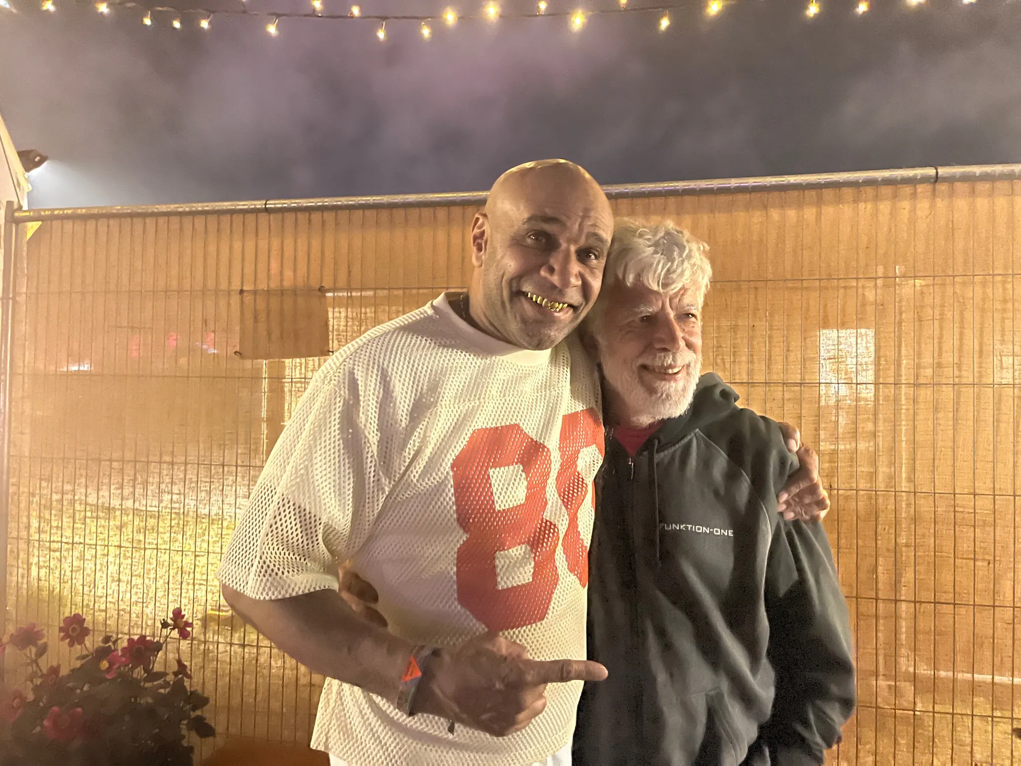 Goldie with Funktion-One Founder Tony Andrews
