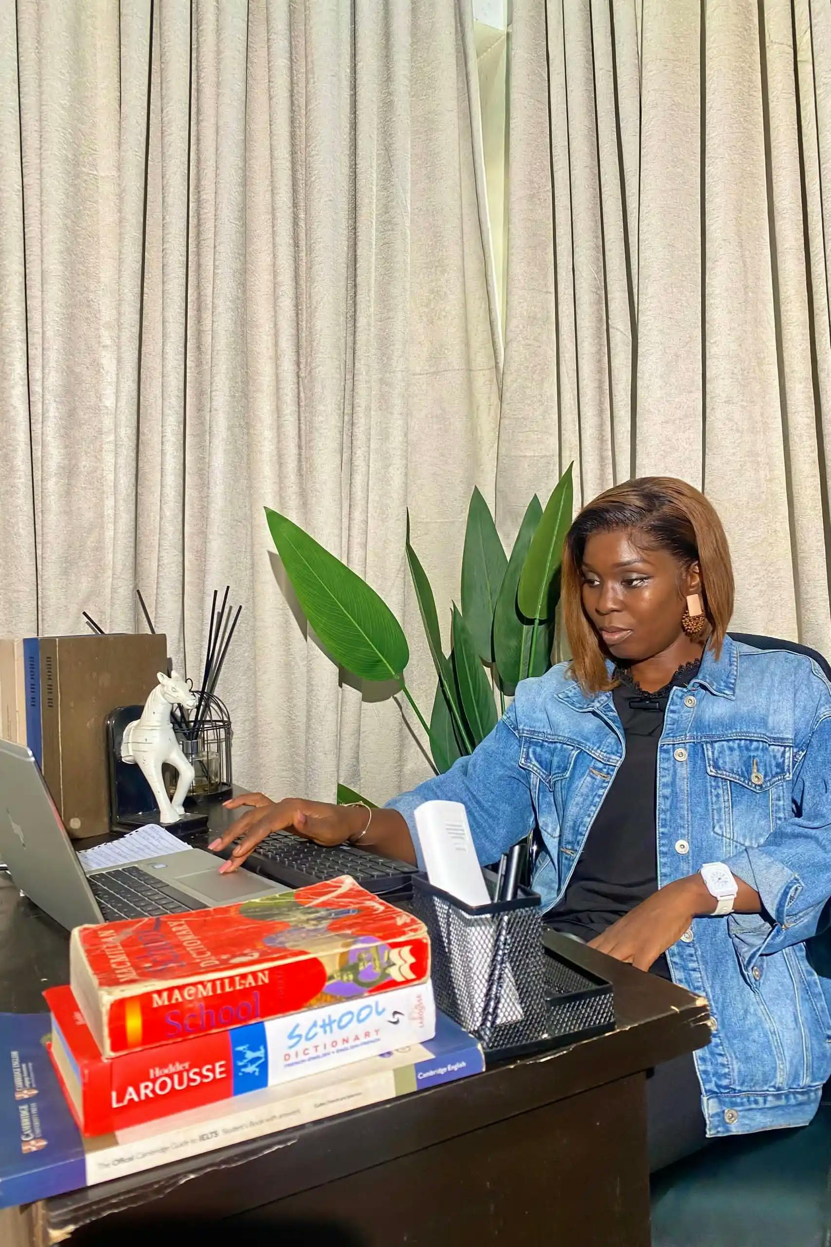 woman working on a desk