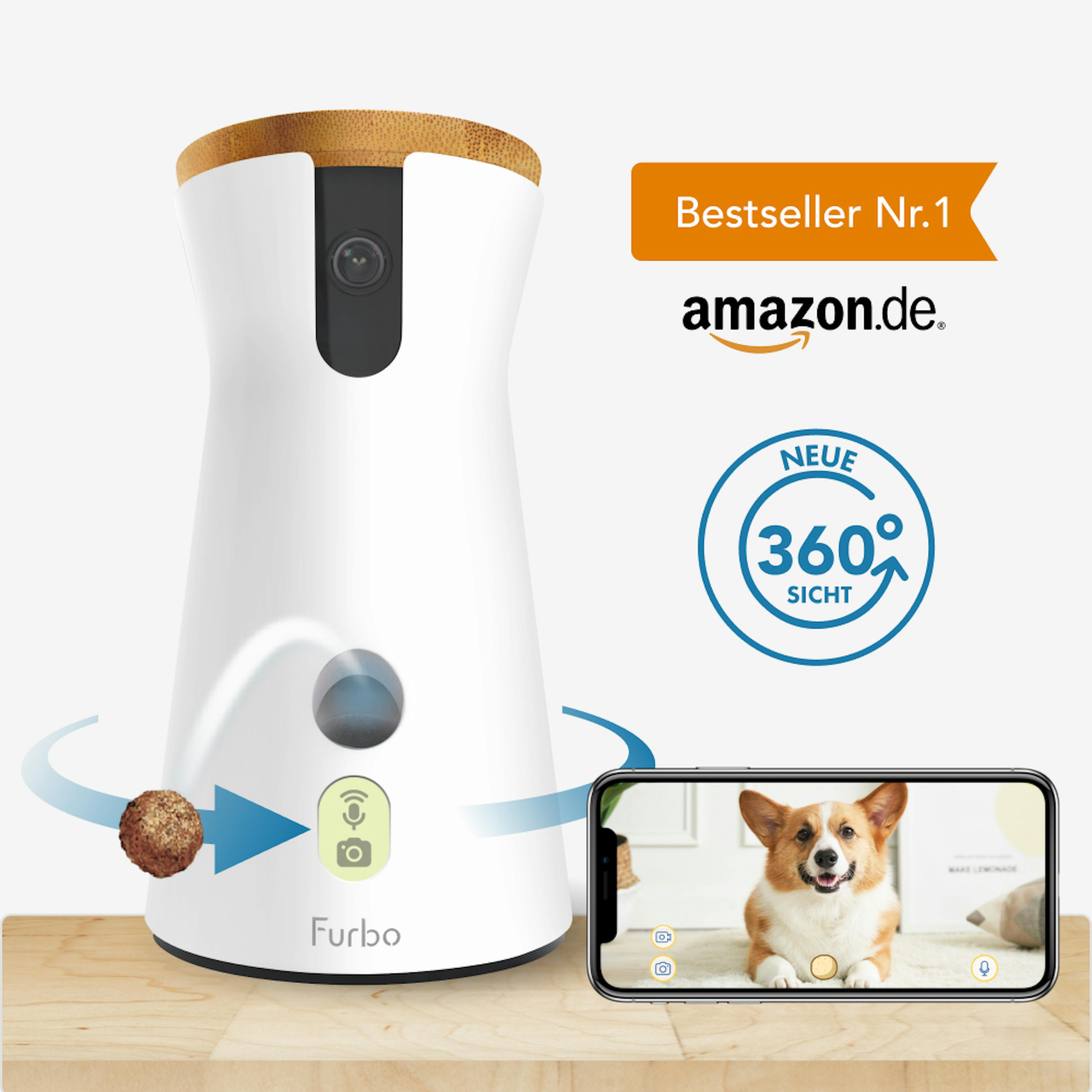 Furbo 360° Hundekamera wirft Leckerli, Live-Video auf Smartphone, Amazon #1 Bestseller