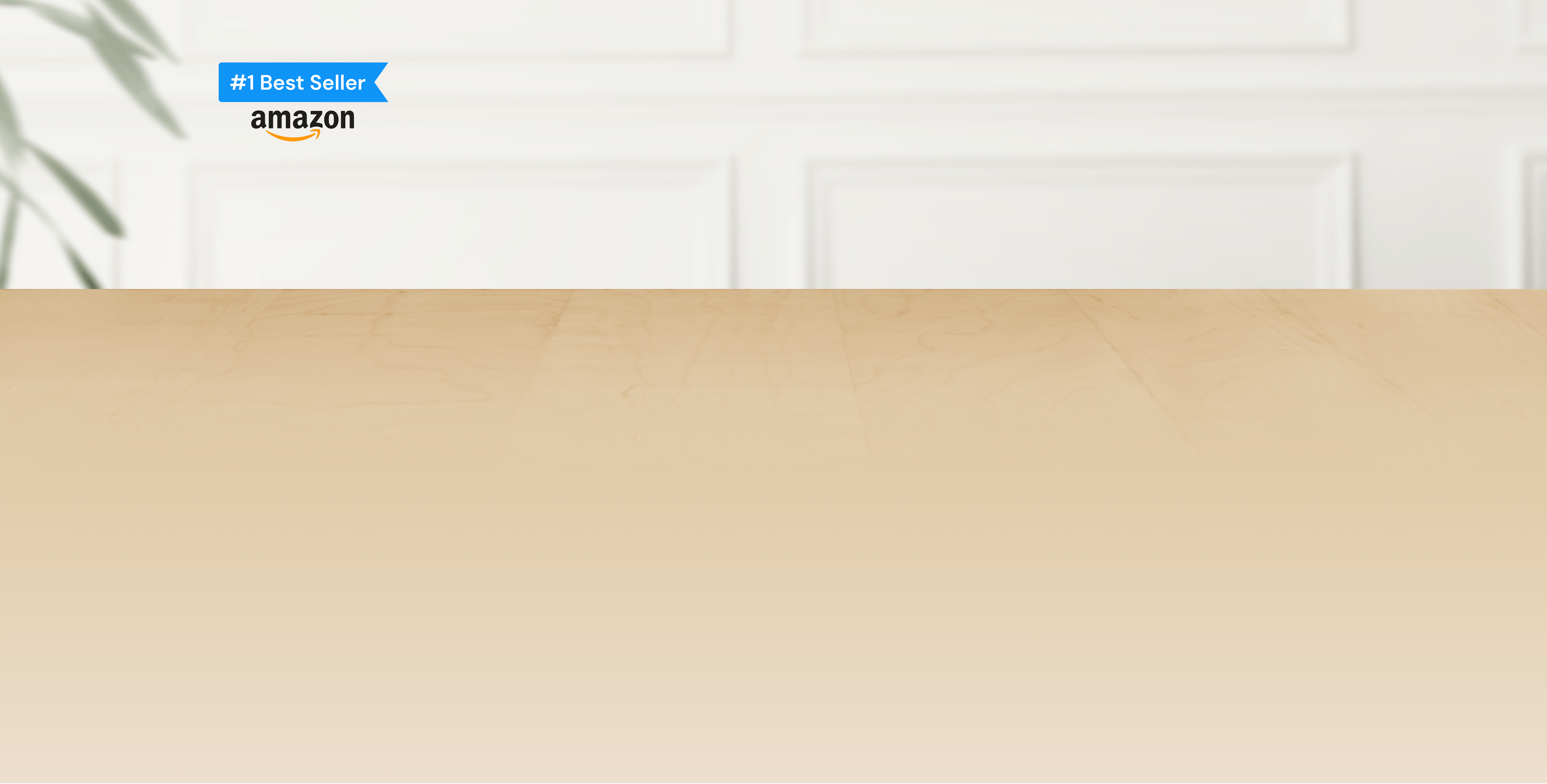 A background image with a Amazon best seller banner on the upper left corner