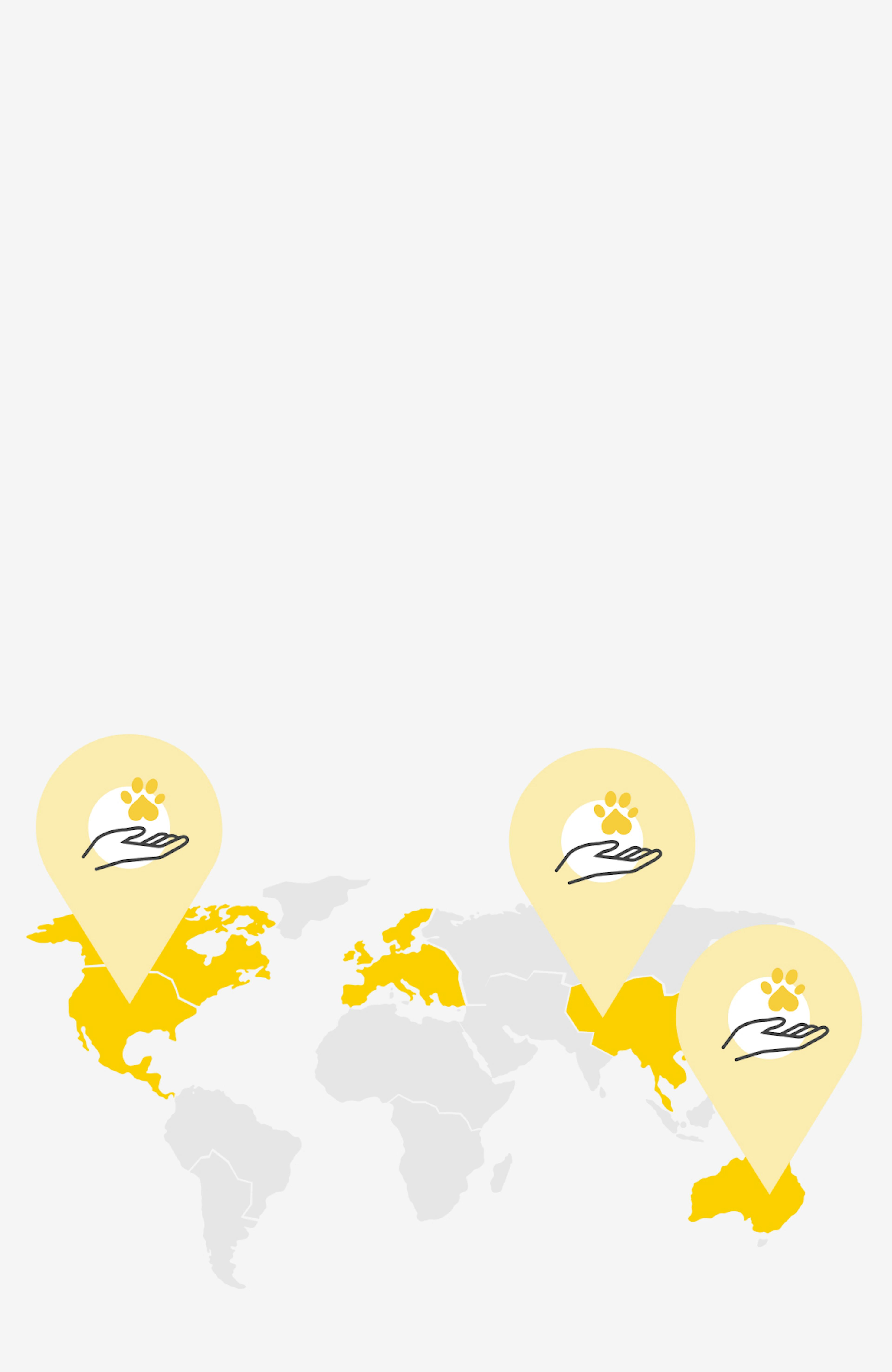 A world map showing Furbo have positively helped pet around the global