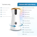 Feature comparison between Furbo Camera and Camera with Furbo Nanny, highlighting added smart alerts.