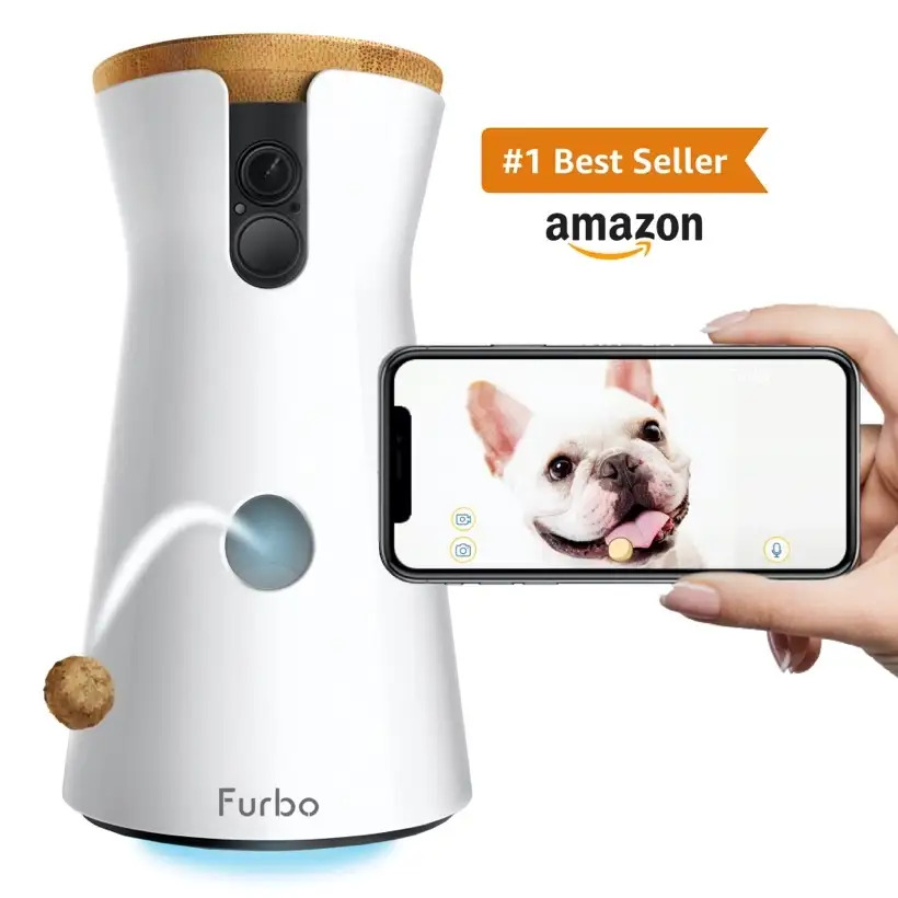 Furbo perro Camera: Treat mantear, HD Wifi Cam, y 2 Vías Audio