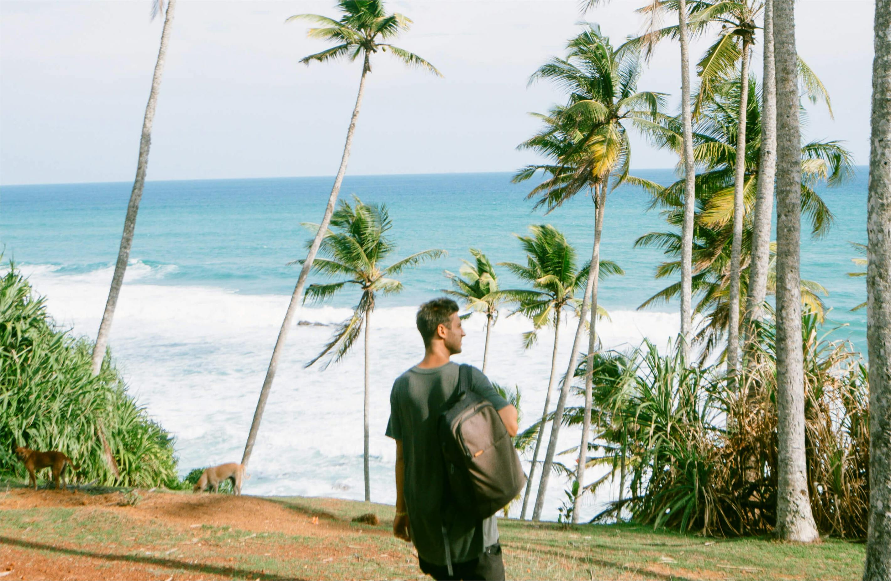 Visitor walking toward the beach in search of adventure.