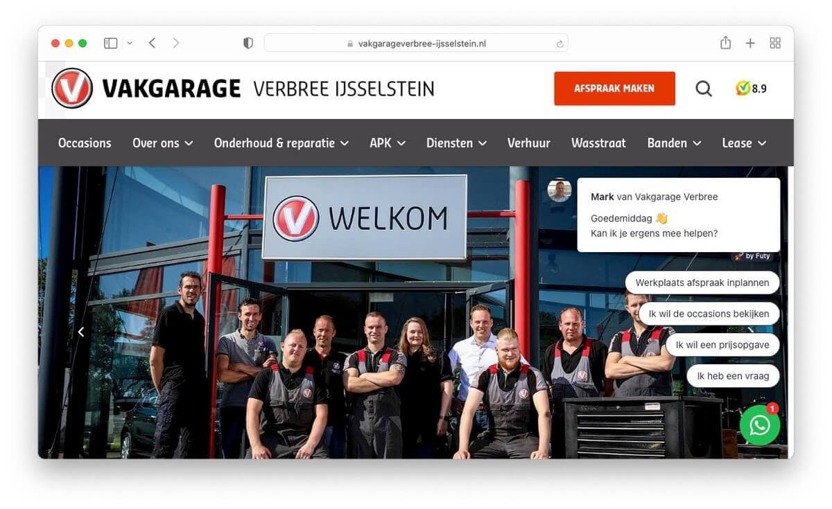 vakgarage whatsapp autodealer