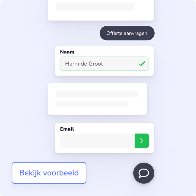 offerte dynamisch formulier leadbot chatbot futy