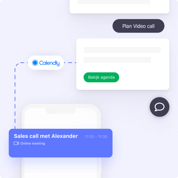 video call calendly module leadbot website futy chatbot