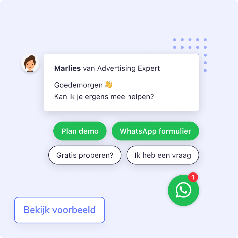 leadbot whatsapp formulier website chatbot