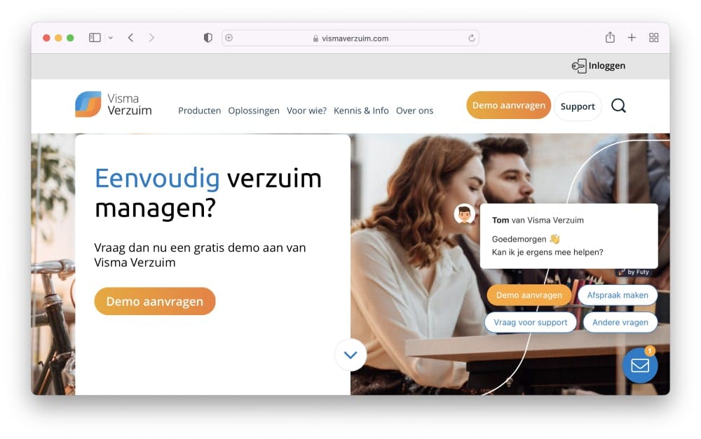 Visma verzuim website voorbeeld