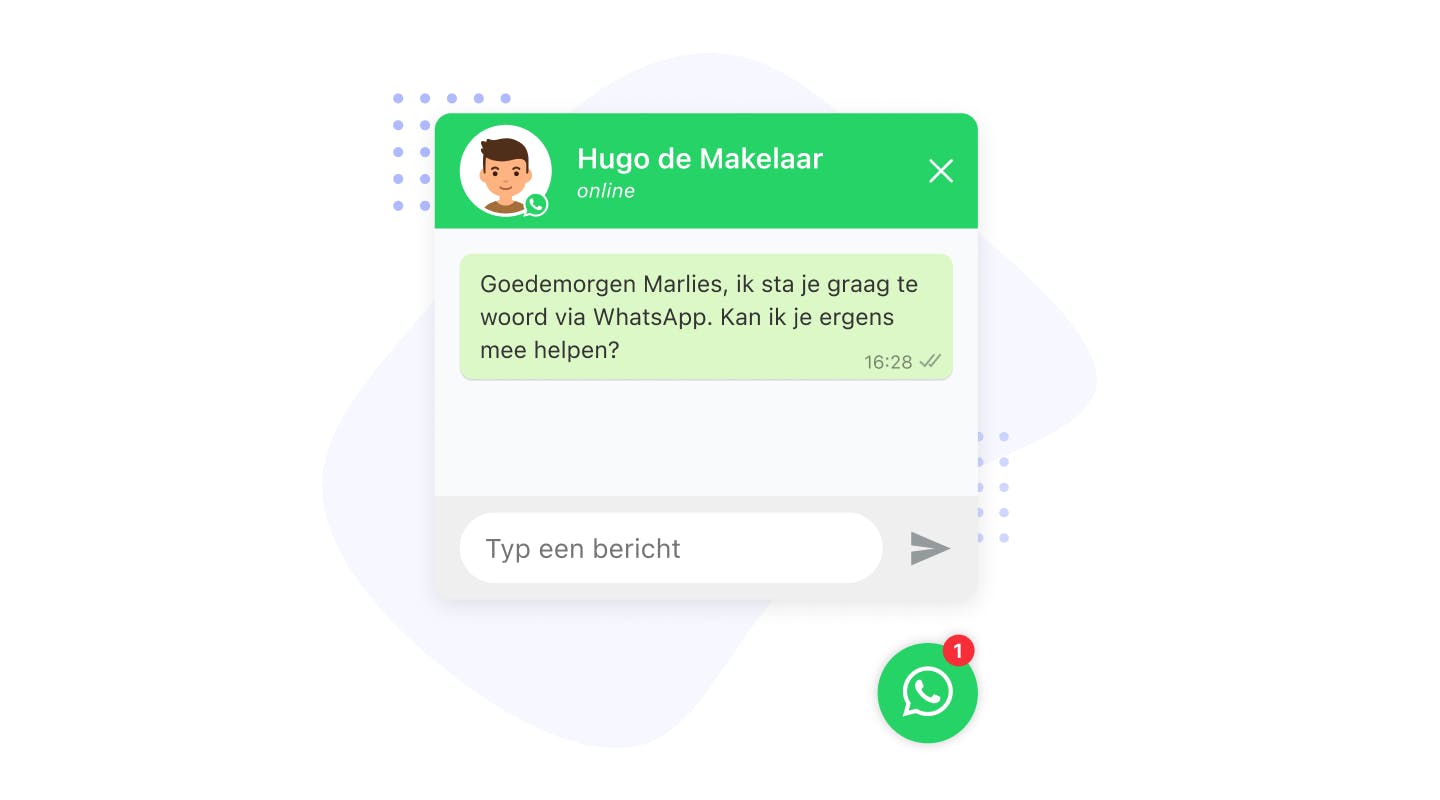 whatsapp chat widget op website