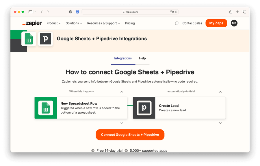 google sheets pipedrive