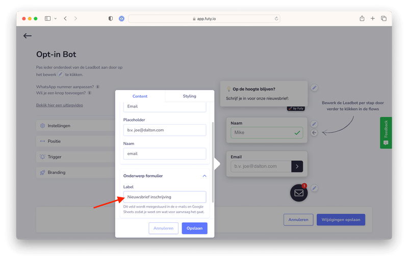 mailchimp google sheets integratie futy leads