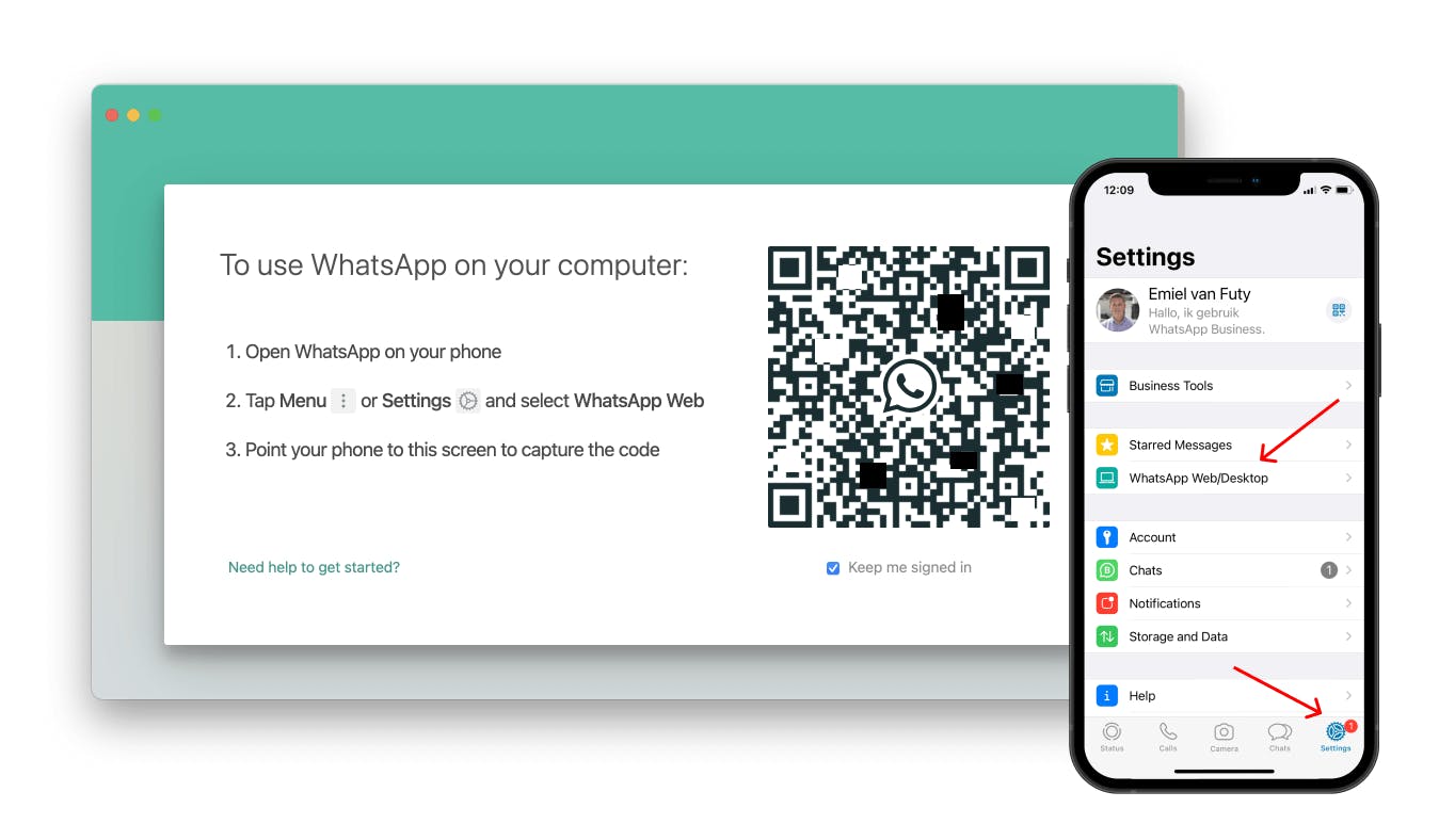 whatsapp business desktop app qr