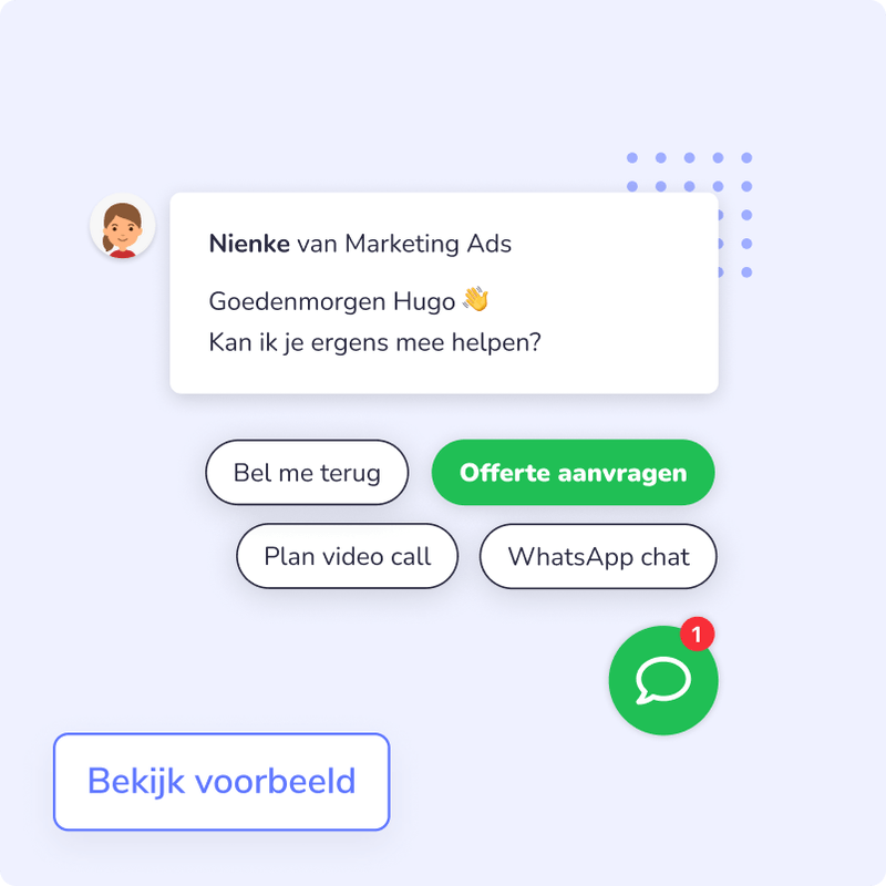 leadbot voorbeeld website chatbot