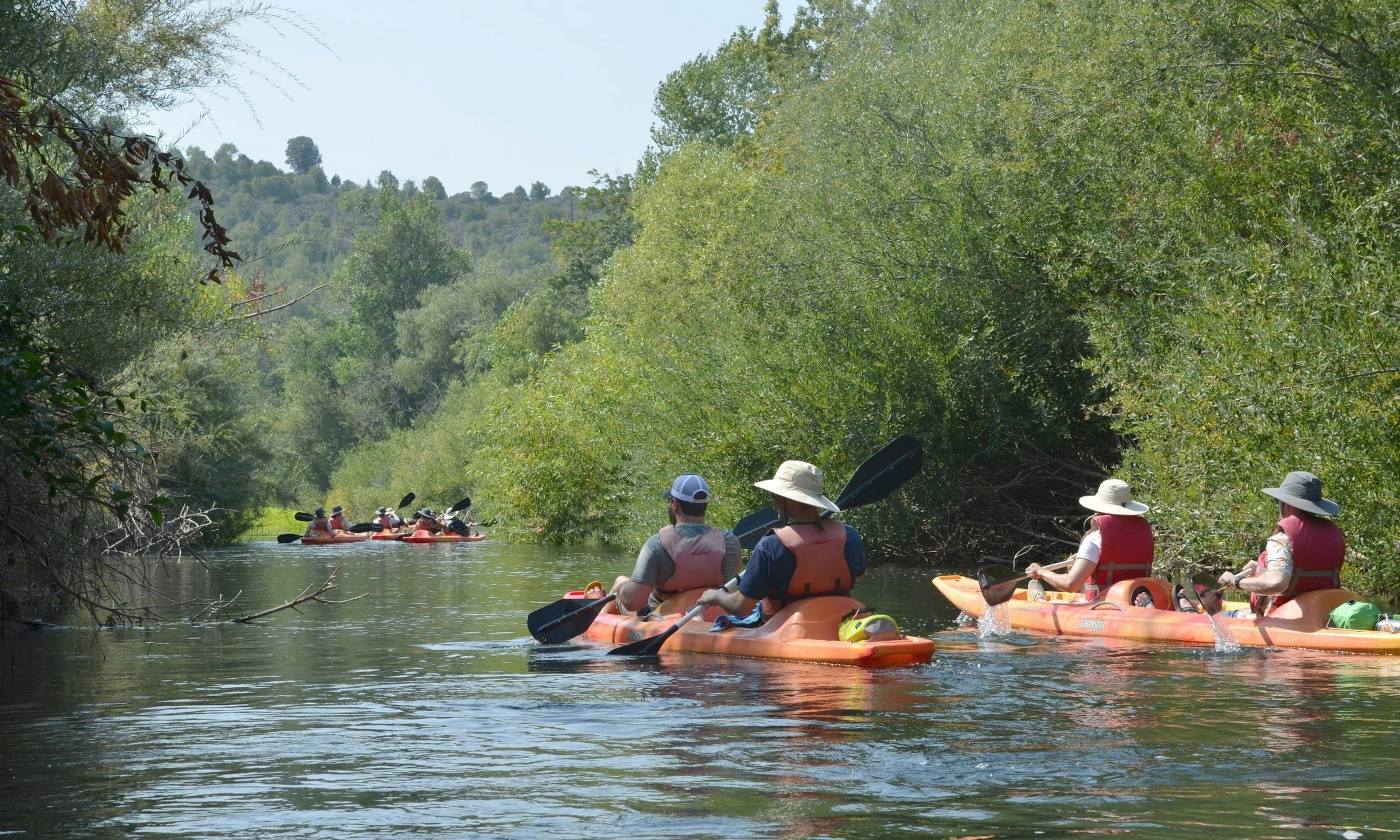 FlowWest team kayaking at company retreat