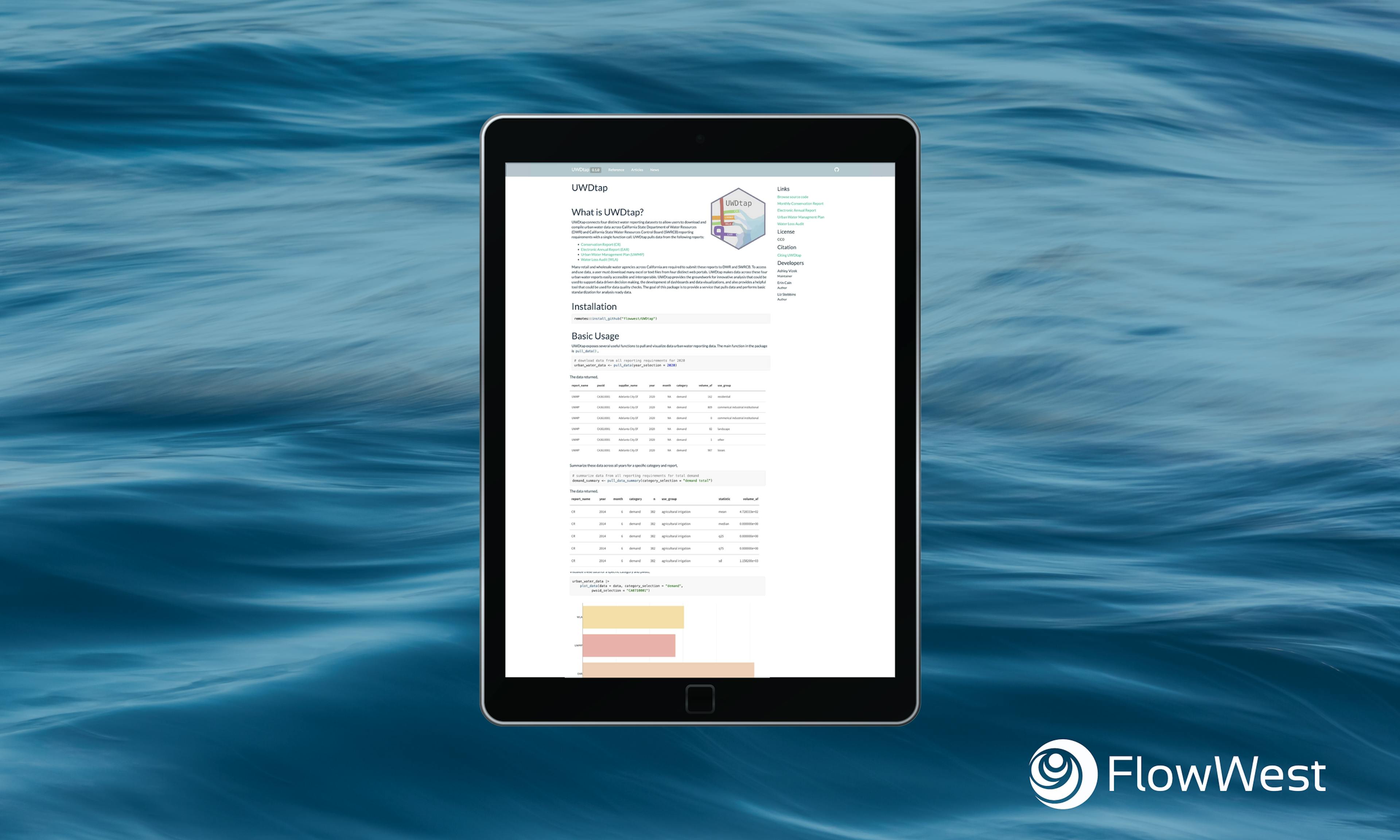 Screenshot of the UWDtap mobile application