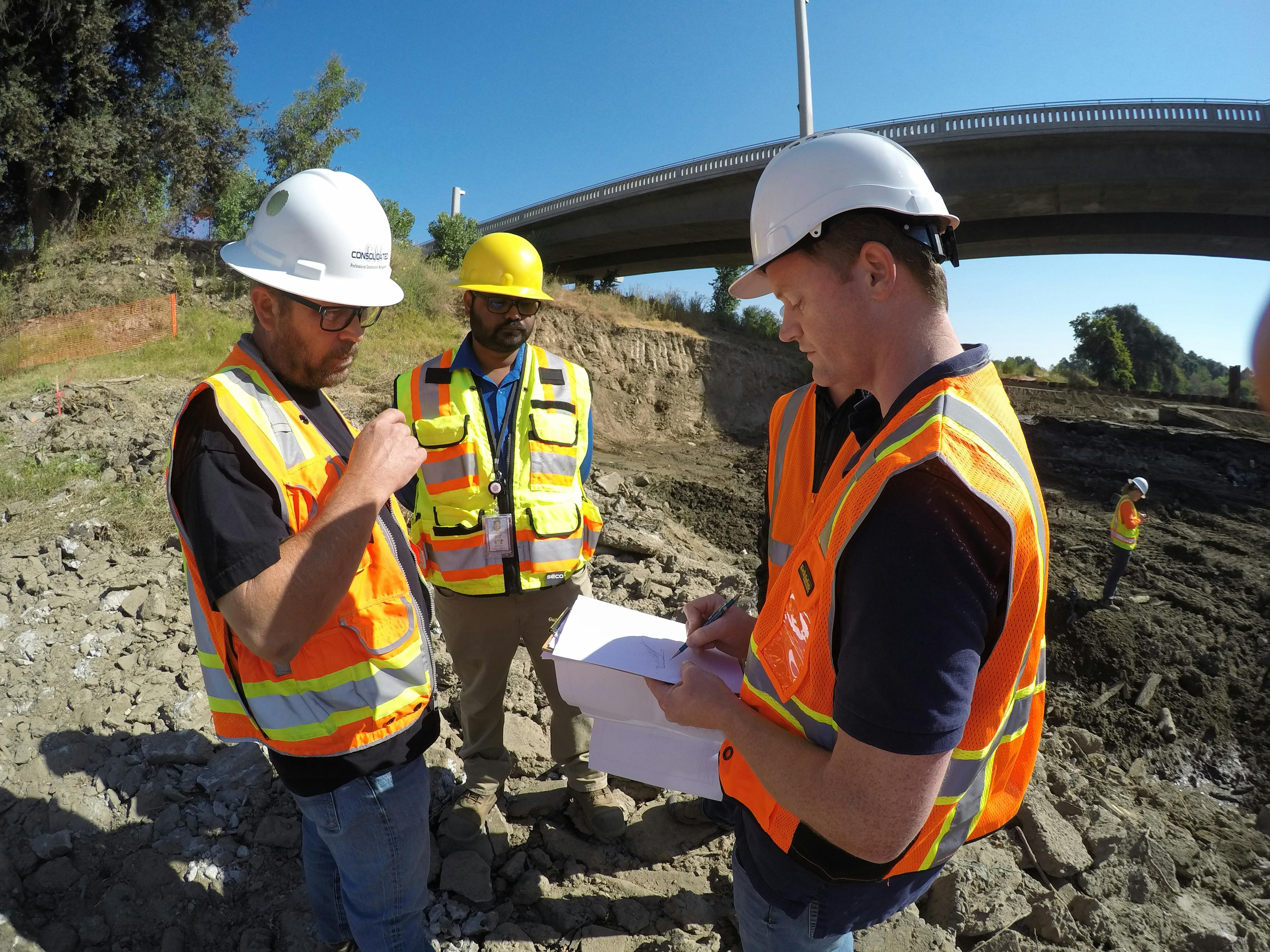 The FlowWest team working at Dennett Dam