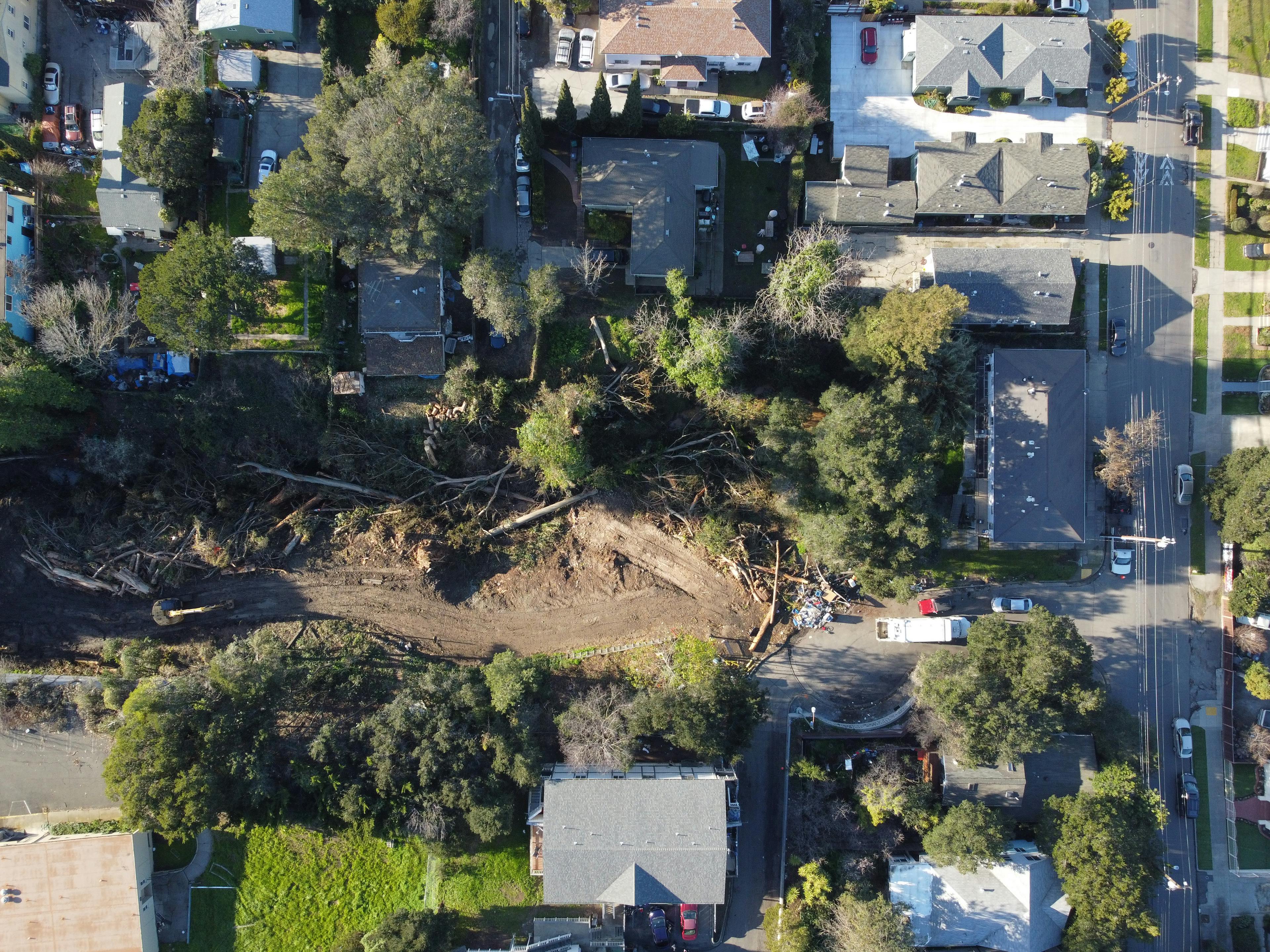 drone photo of courtland creek under construction