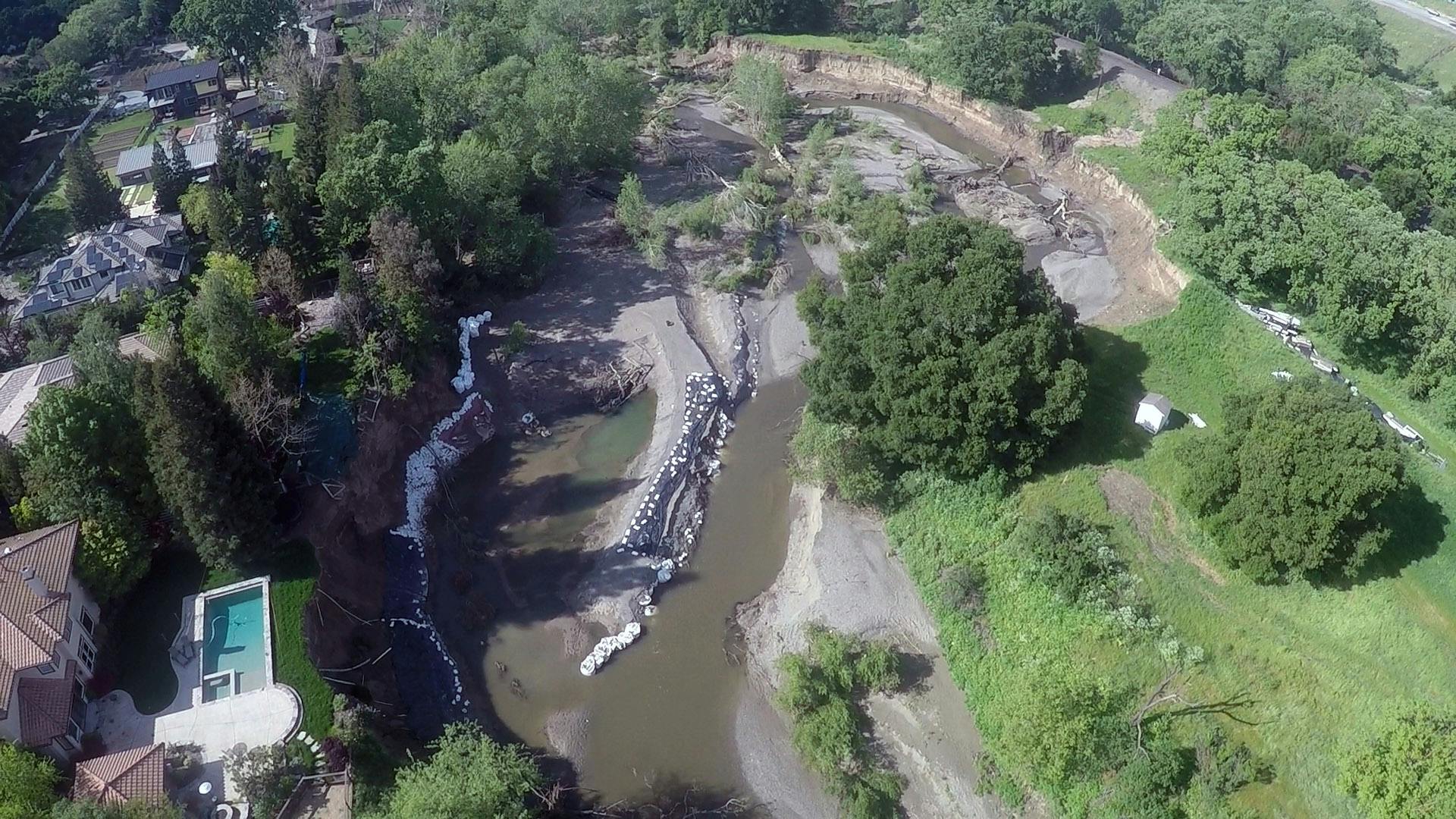 Drone shot during construction, 2017