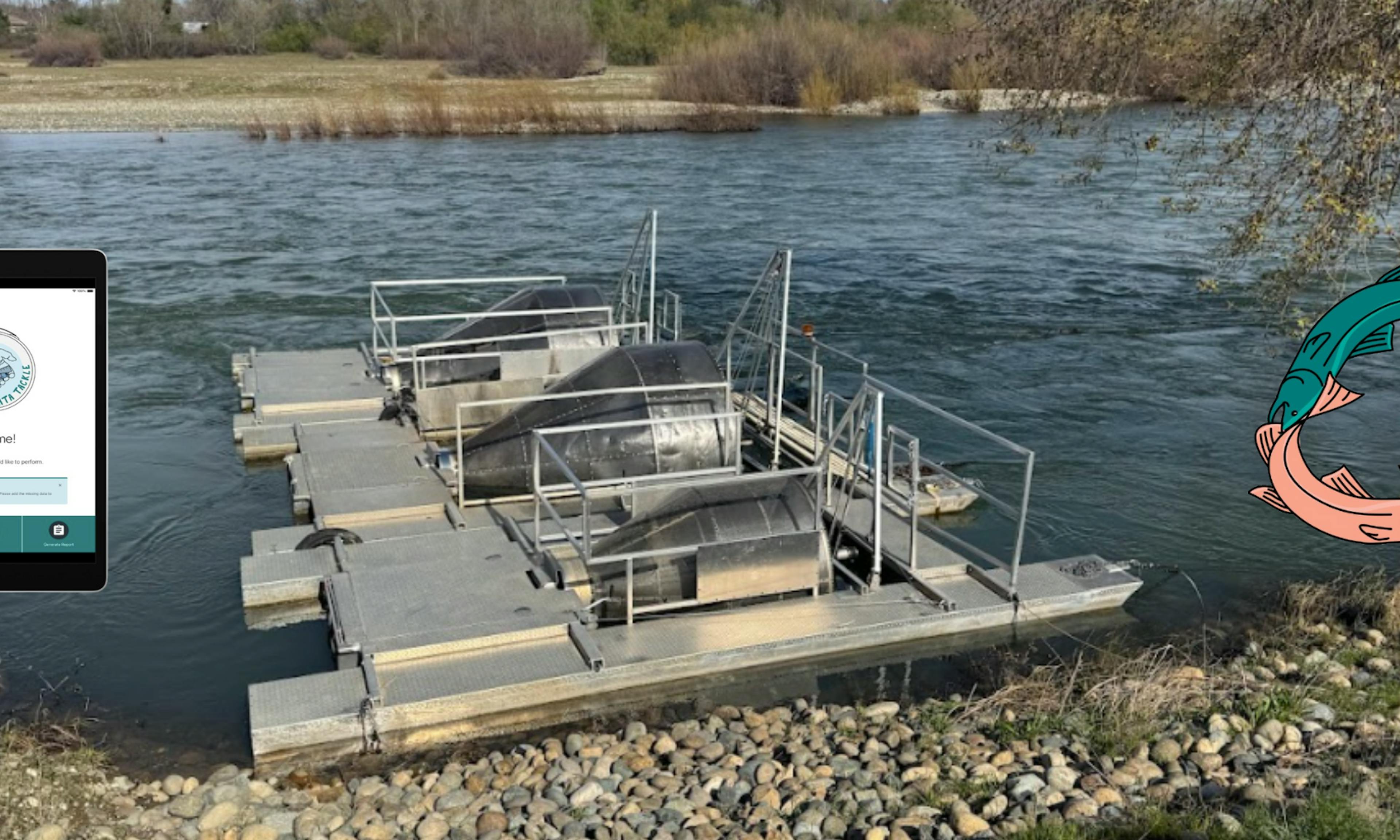 Application screenshot and logo overlayed with RST field image