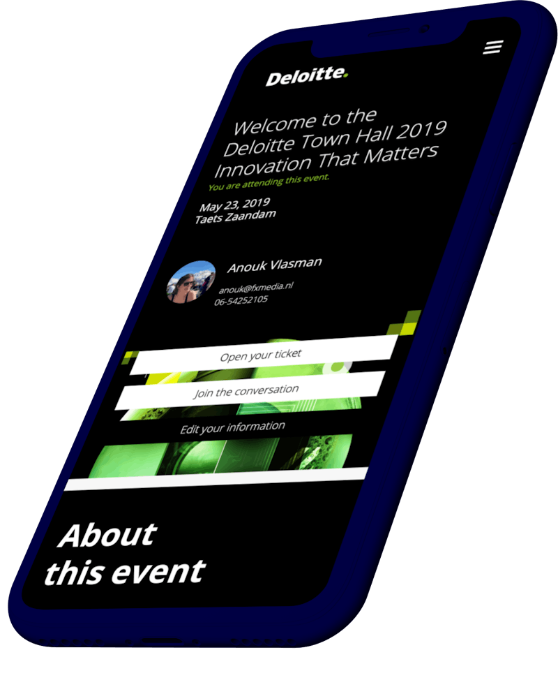 Event applicatie voor interactie tijdens het event