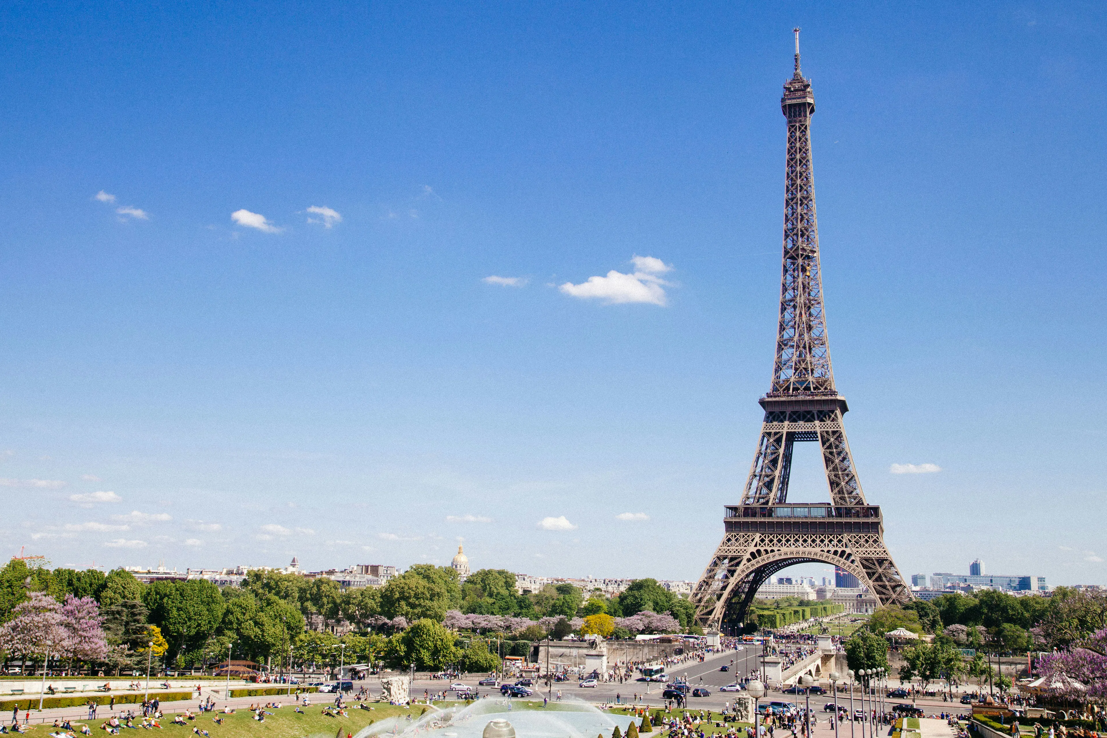 Eiffel Tower viewed from across the River Seine in Paris