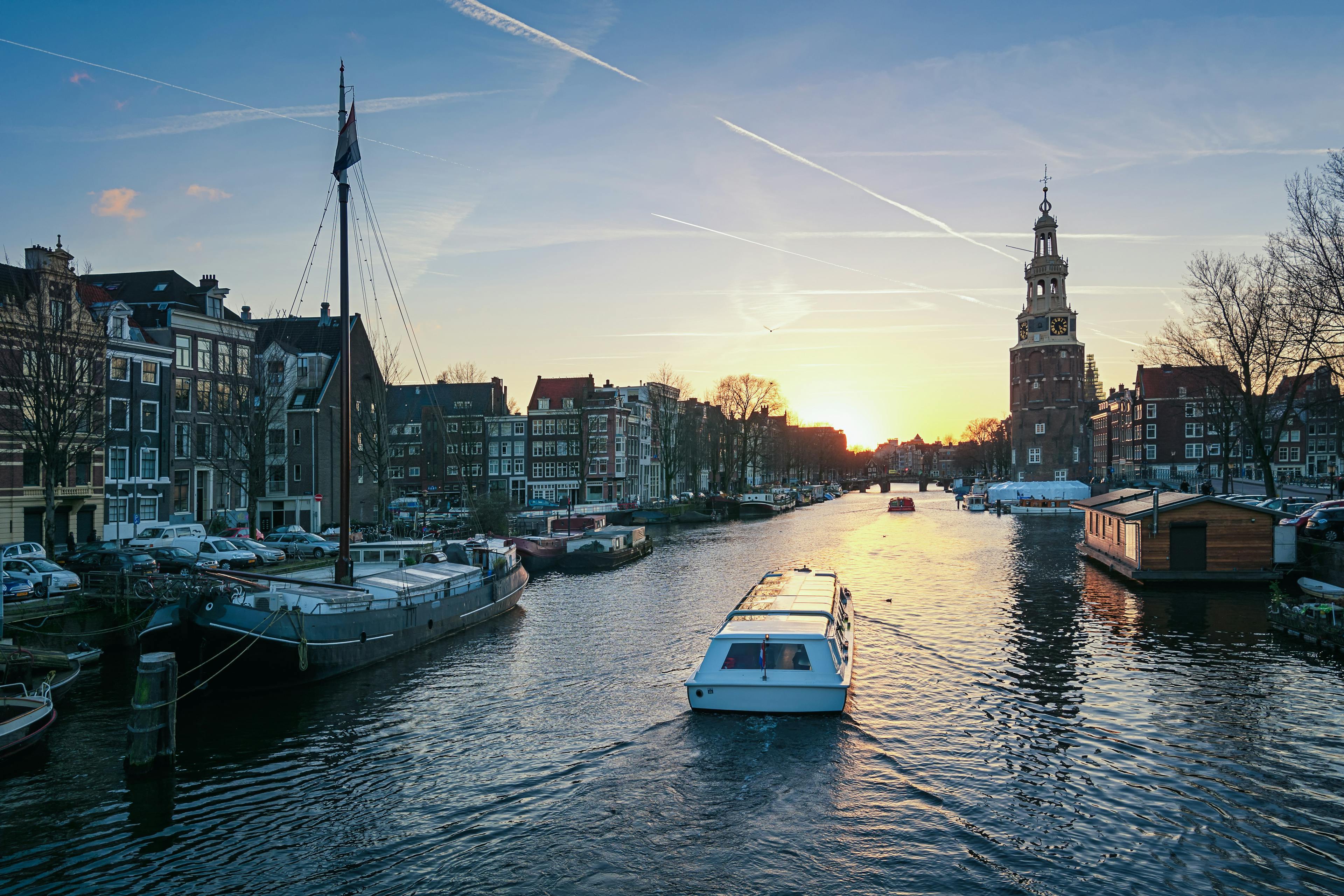 Riverboat through Amsterdam