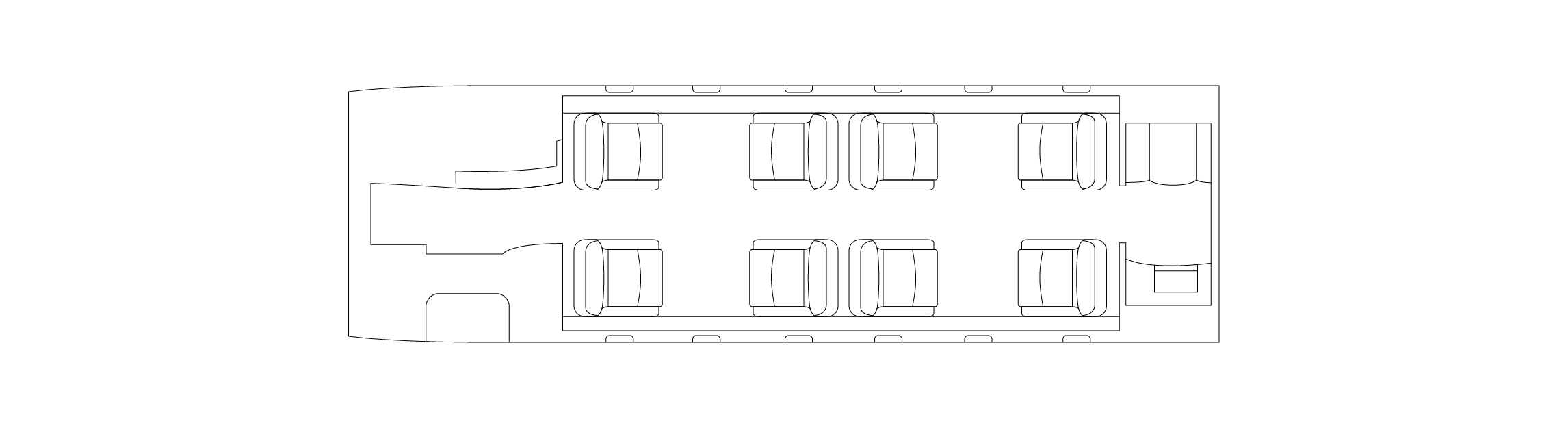 Cabin diagram of challenger 300