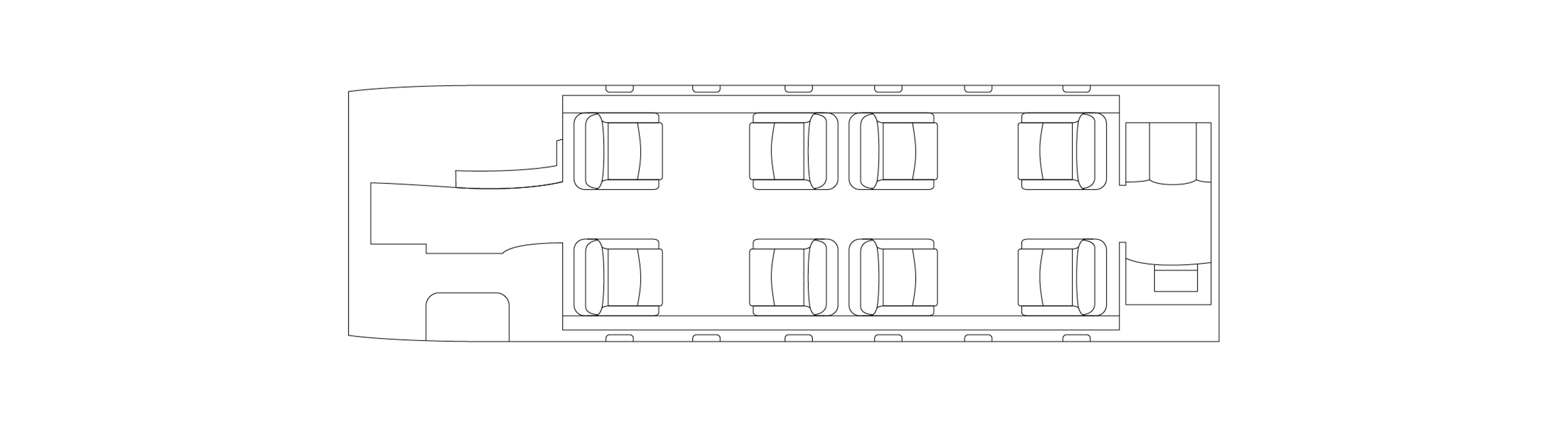 Cabin diagram of challenger 300