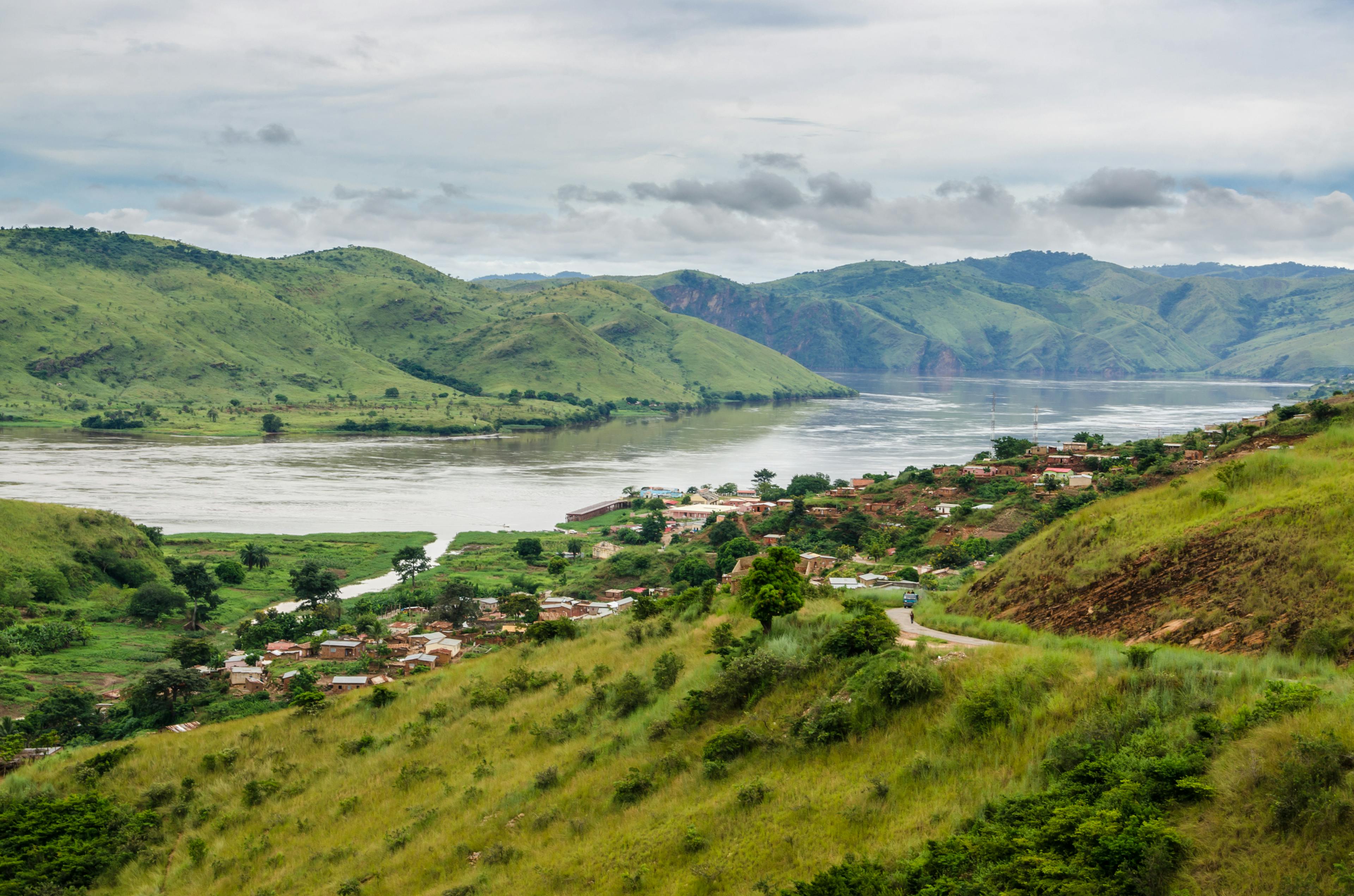 Rolling hills and a lake