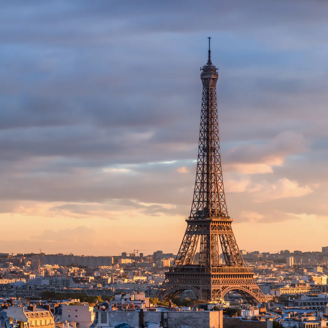 Eiffel tower among the Paris skyline