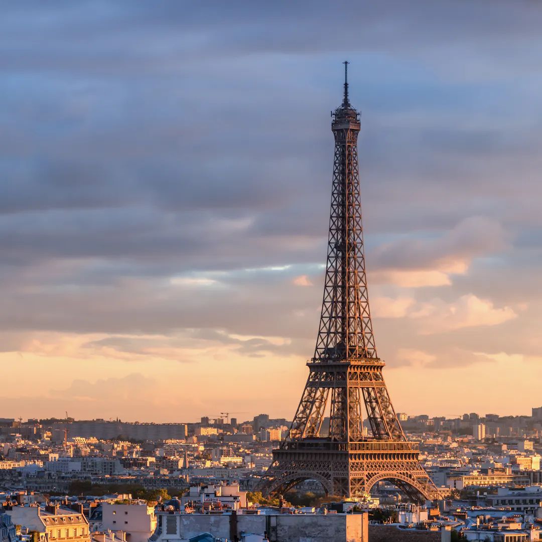 Eiffel tower among the Paris skyline