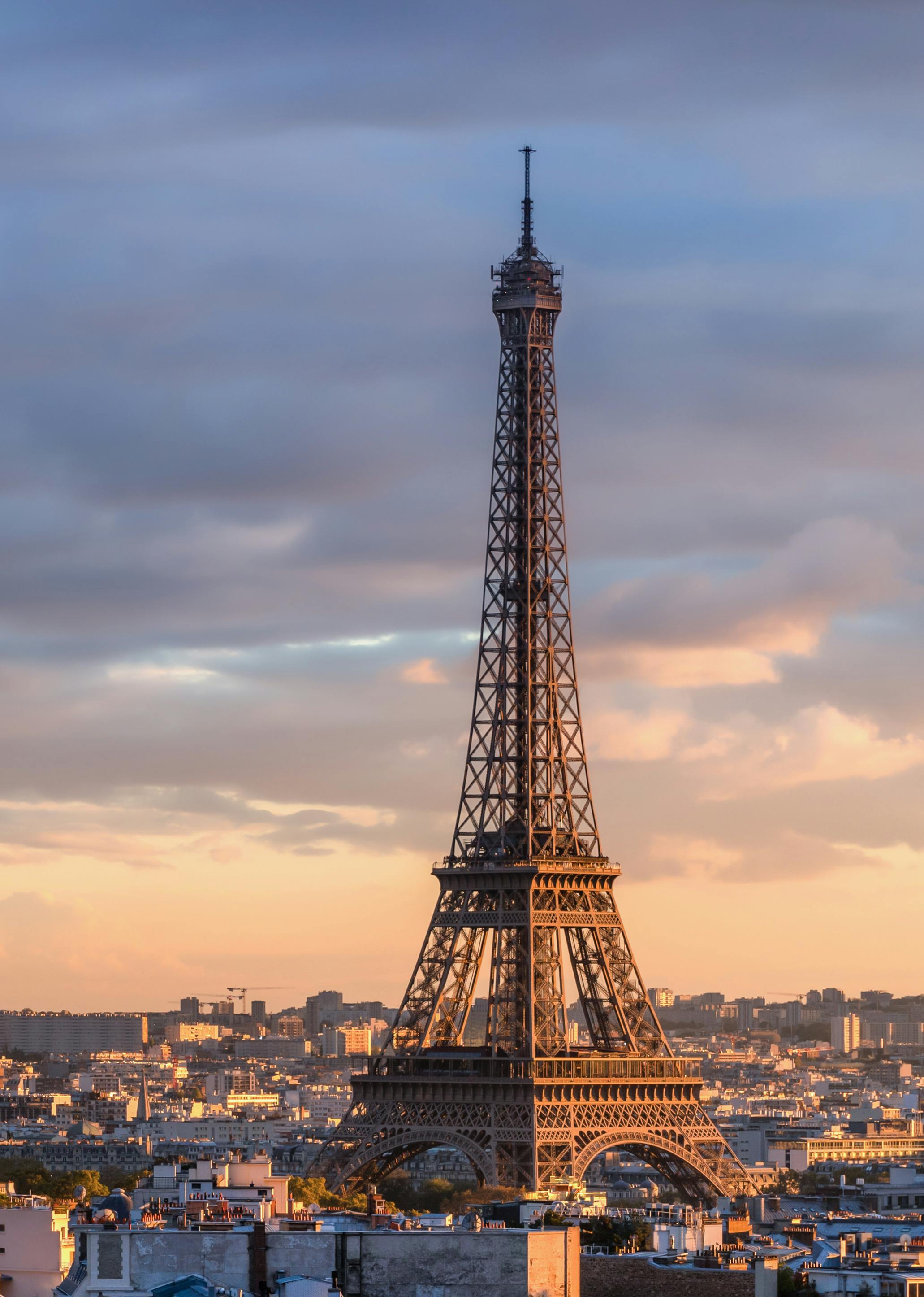 Eiffel tower among the Paris skyline