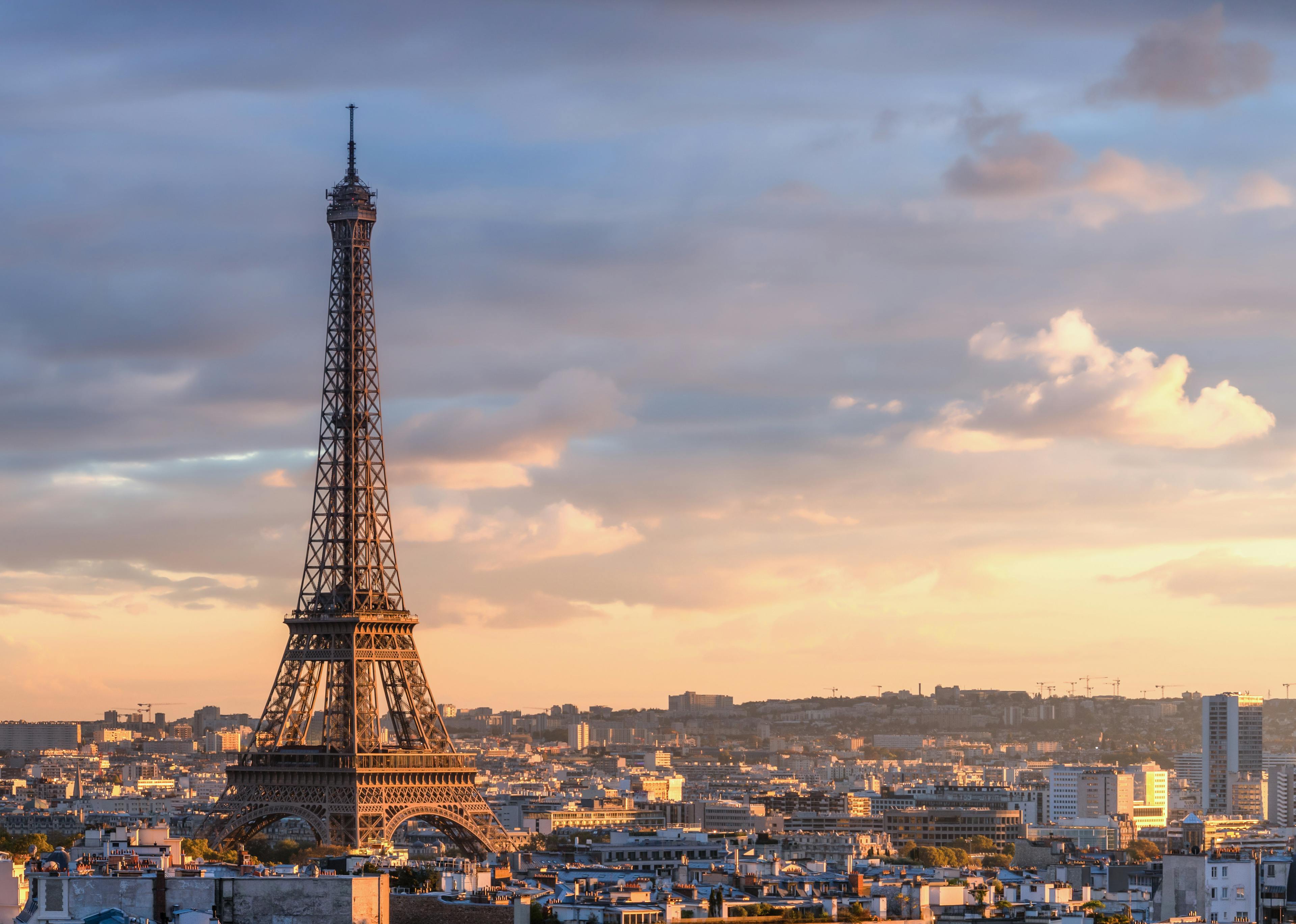 Eiffel tower among the Paris skyline