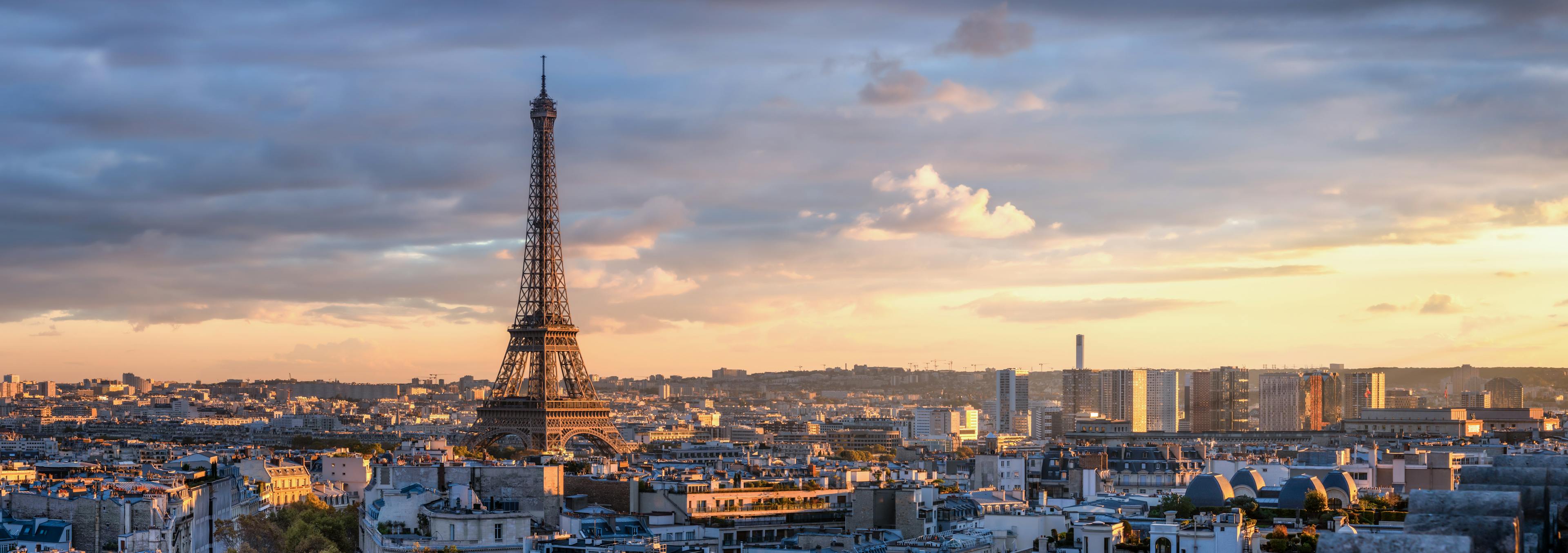 Eiffel tower among the Paris skyline