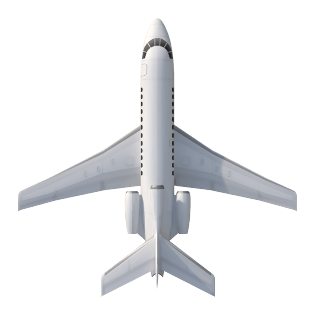 Large aircraft cg from above