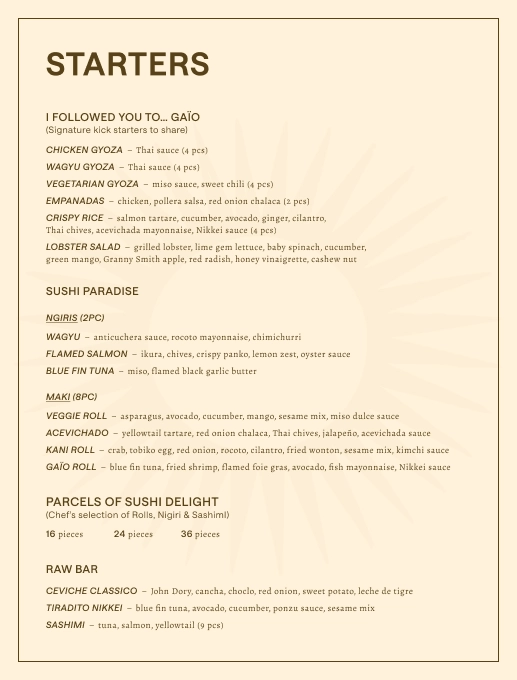 Menu Signatures
