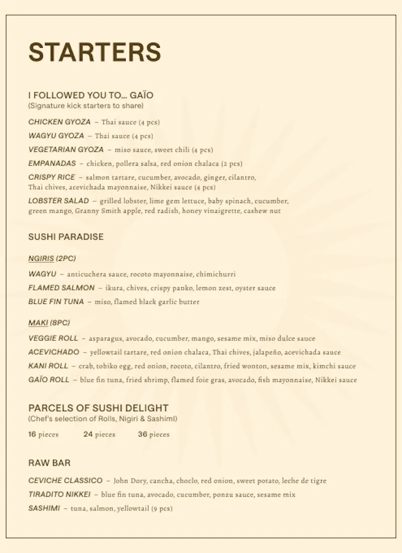 Menu Signatures
