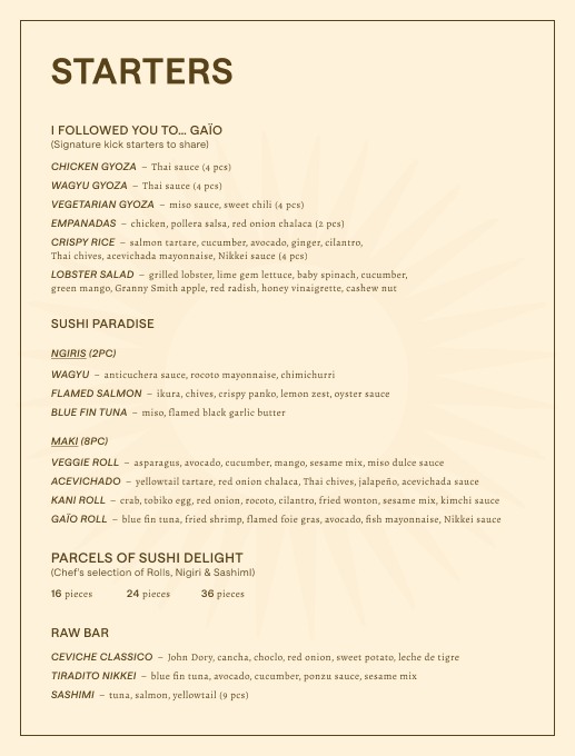 Menu Signatures