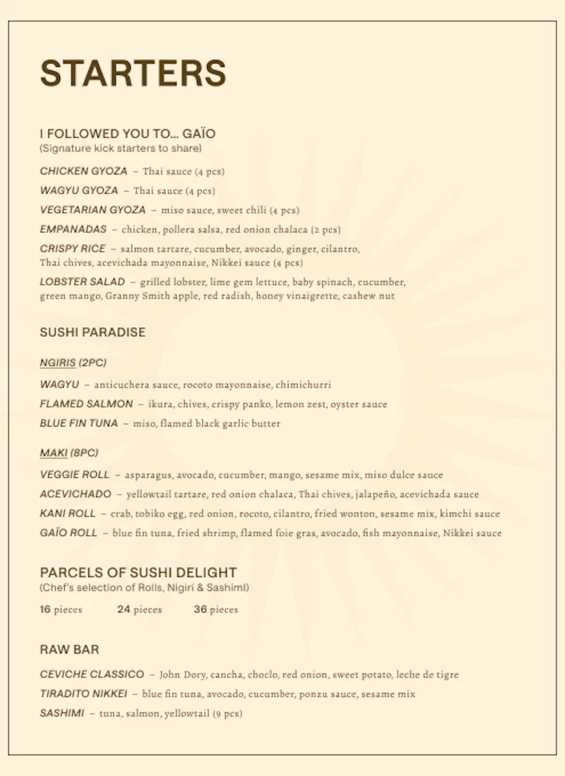 Menu Signatures
