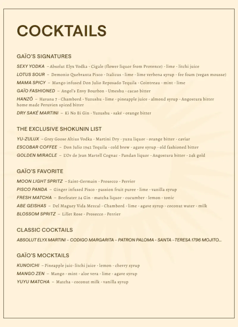 Menu Starter