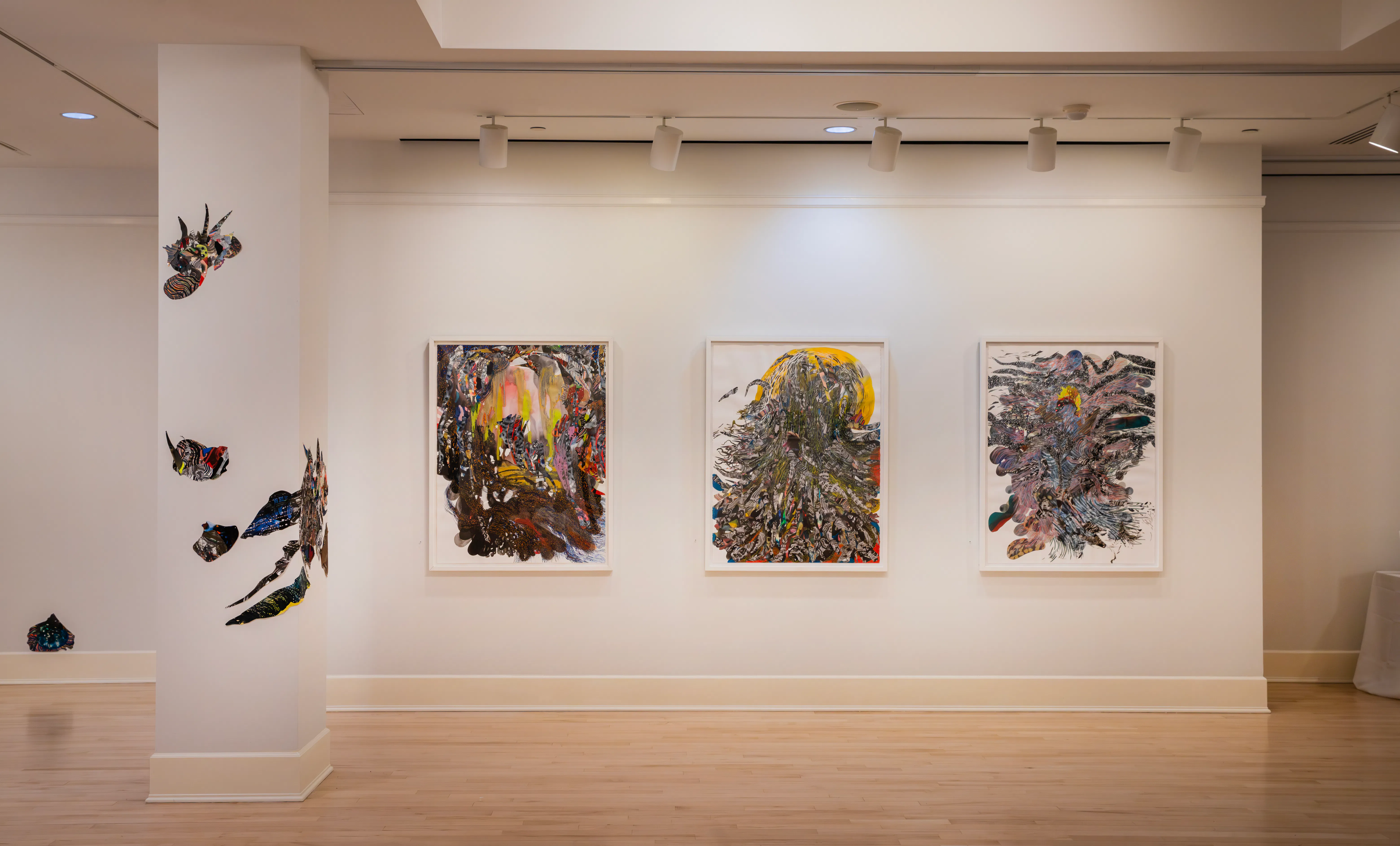 Large-scale mixed-media artwork by Anne Austin Pearce installed in Founders Gallery for River Deep / Mountain High in 2024.